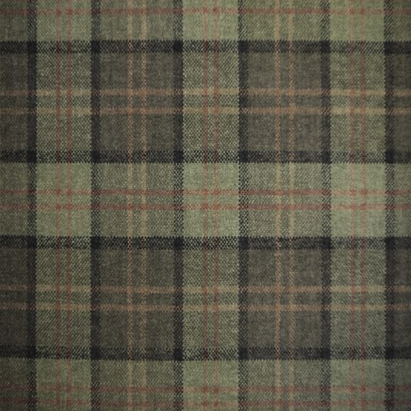Lana Plaid Fabric Col Moss